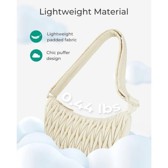 Women's BAGSMART Small Nylon Quilted Crescent Hobo Shoulder Bag - Picture 7 of 7